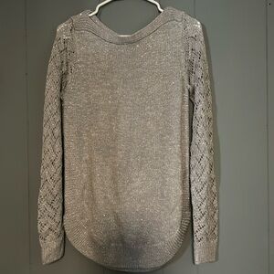 Beautiful long sleeve sweater material with just enough sparkle